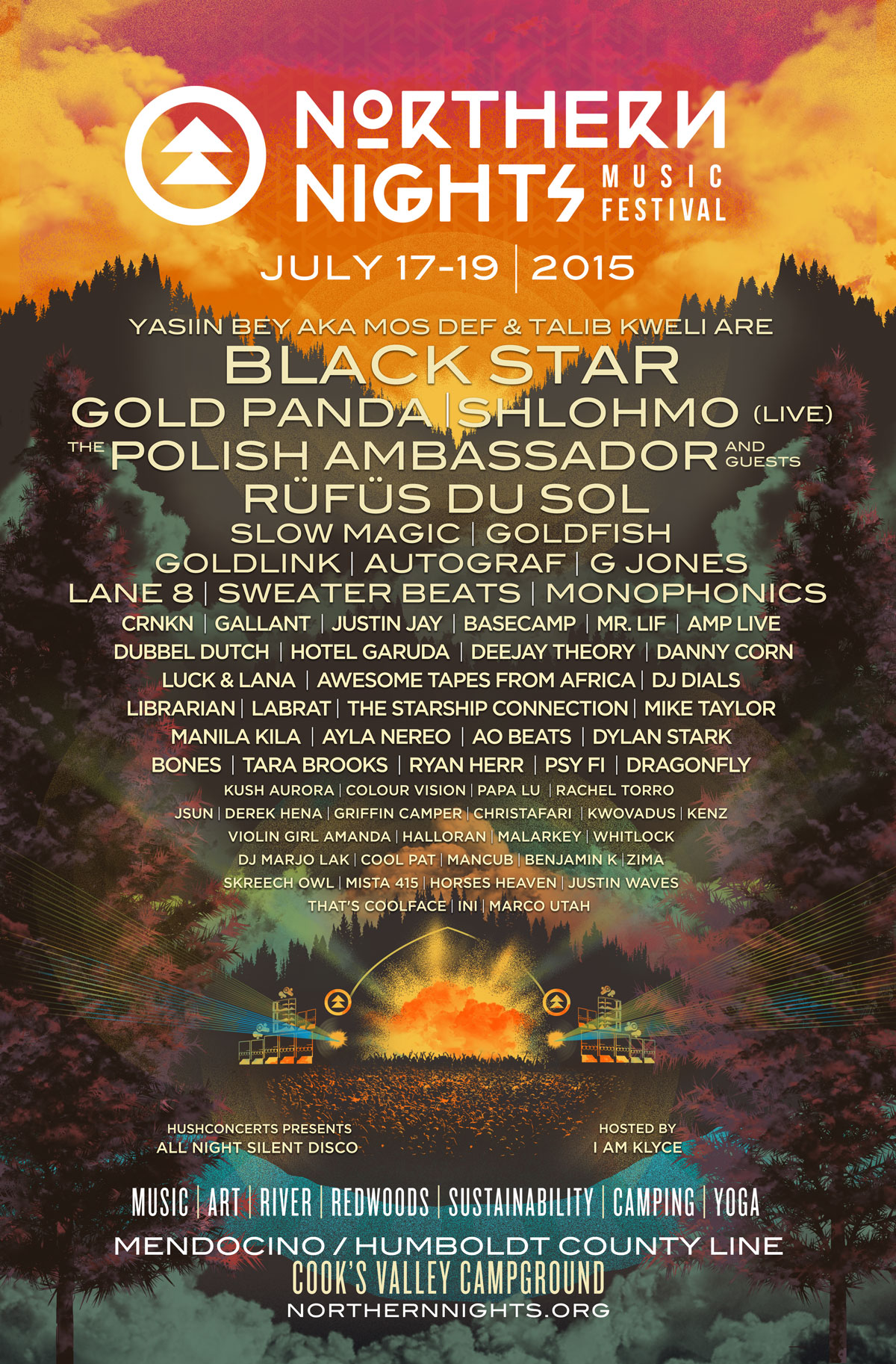 Northern Nights Music Festival 2015 poster designed by Jason Malmberg / Decabet