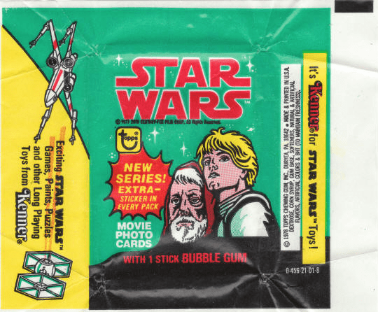 Star Wars Trading Card Wax Wrapper from 1977