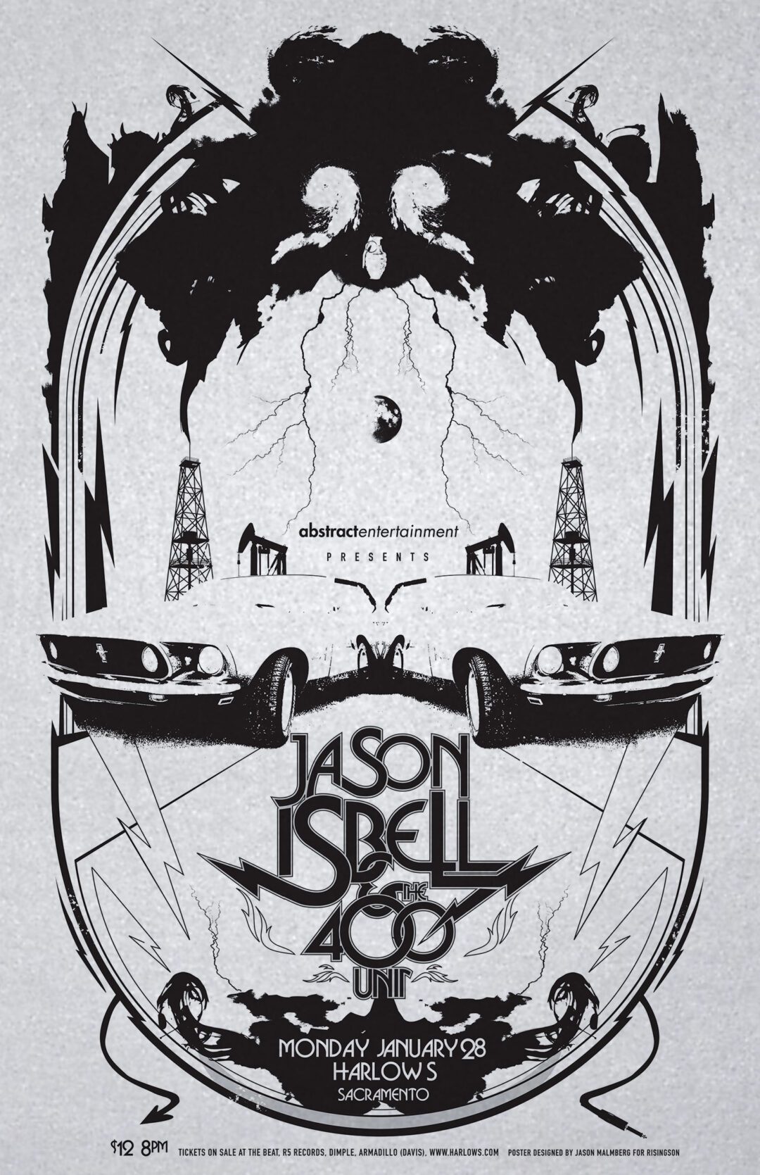 Jason Isbell & 400 Unit Poster Sacramento 2008