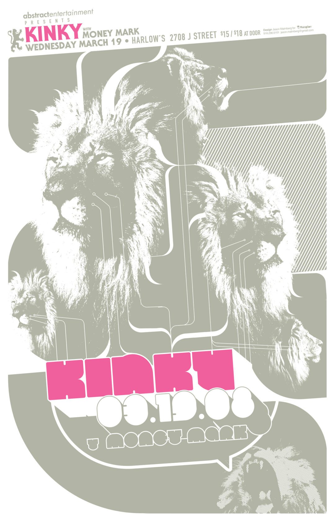 Kinky with Money Mark Poster Sacramento 2008