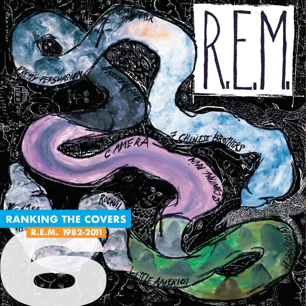 R.E.M. Reckoning album cover featuring Rev. Howard Finster’s serpent painting and handwritten song titles, ranked number six in Jason Malmberg’s R.E.M. album cover analysis.